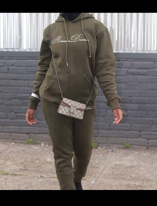 Olive green hoodie (original logo)